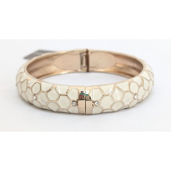 Tommy Bahama Womens Bangle Rhinestone Curacao White Enamel Bracelet - Picture 3 of 4